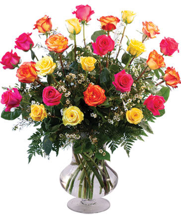 24 Mixed Roses Vase Arrangement  in Southfield, MI | Southfield Flowers