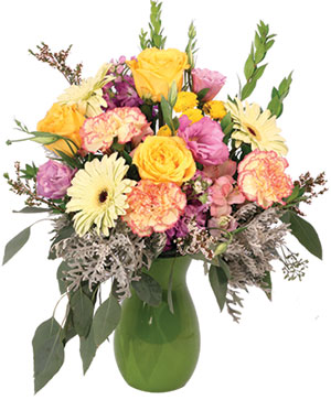 Gleefully Golden Flower Arrangement