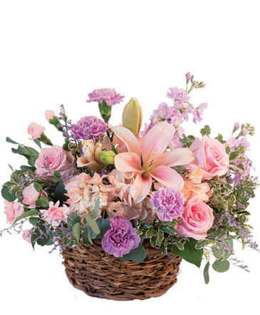 Pretty with Pinks Basket Arrangement in Southfield, MI | Southfield Flowers
